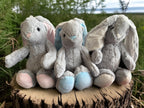 Personalised Bunny toy, easter, embroidered ear.