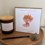Luxury Mothers day card, pink bouquet and chocolate box design