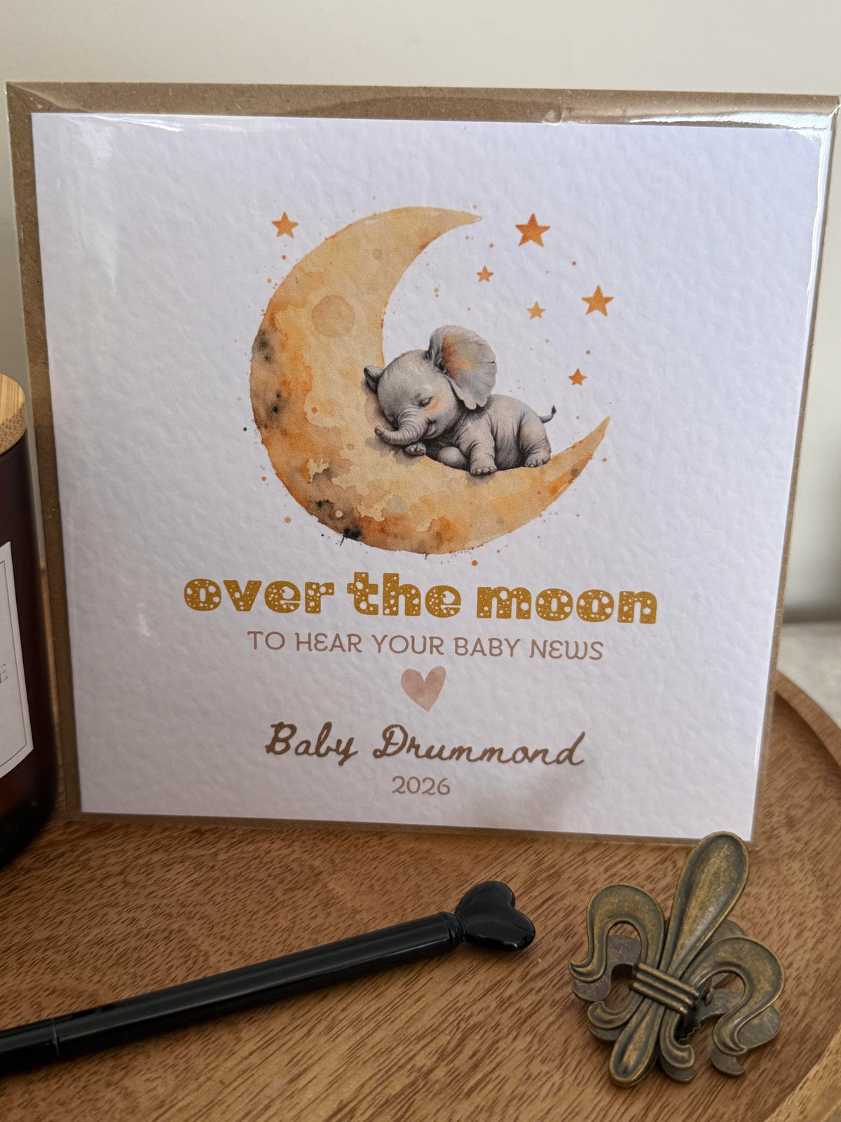 Personalised luxury congrats on the baby news card