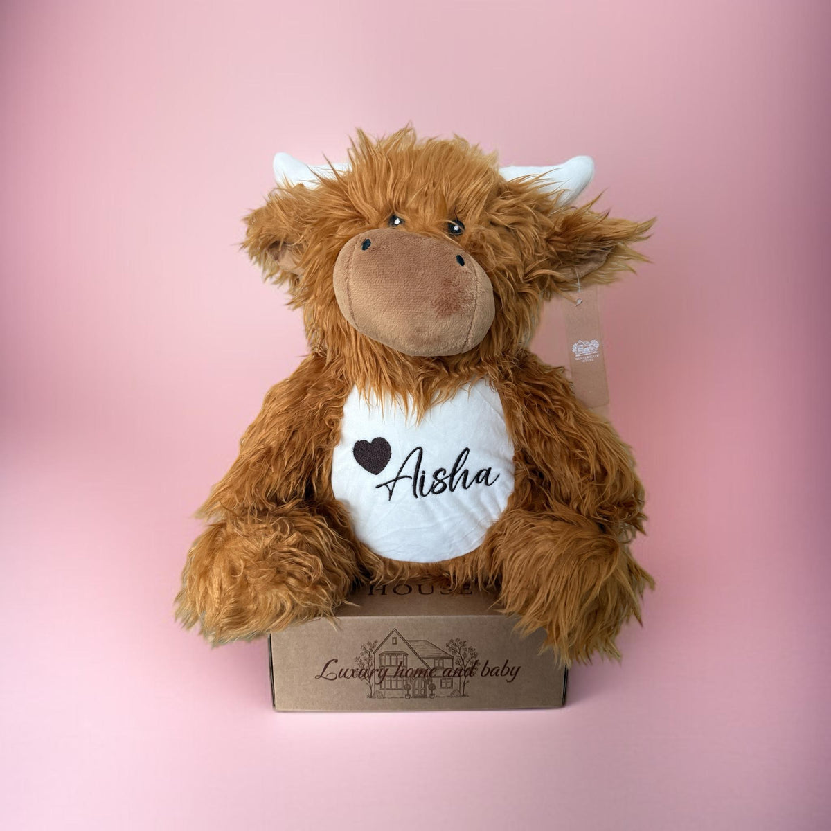 Personalised Highland cow teddy bear
