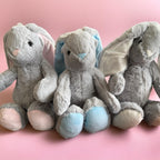 Personalised Bunny toy, easter, embroidered ear.
