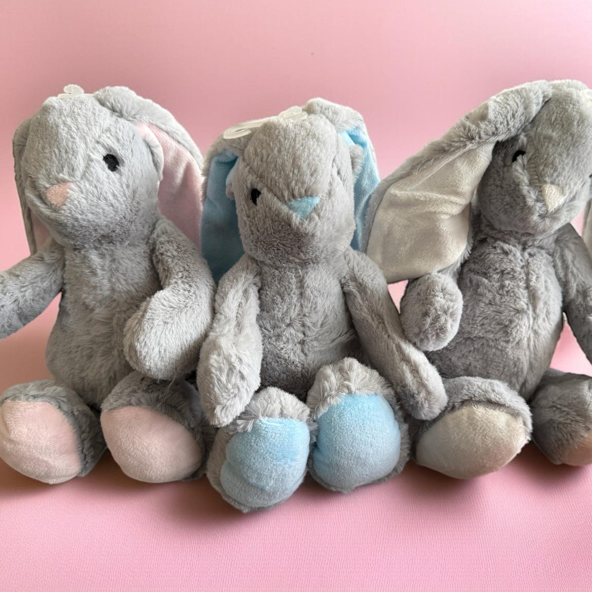 Personalised Bunny toy, easter, embroidered ear.