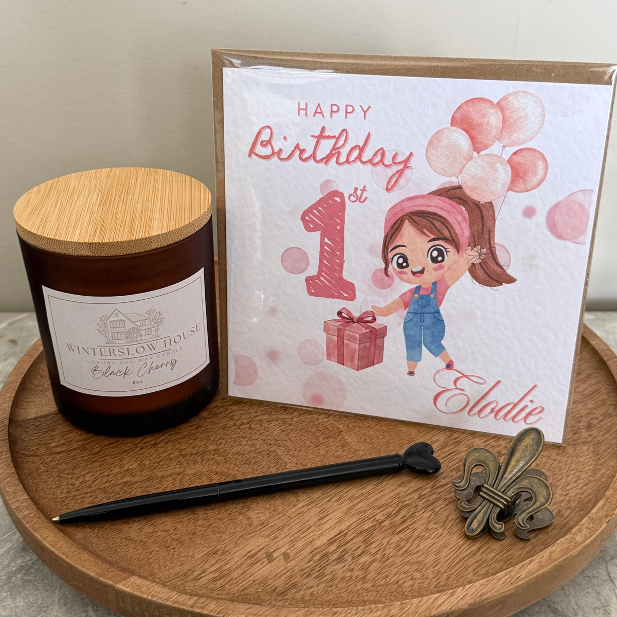 Personalised luxury First Birthday card