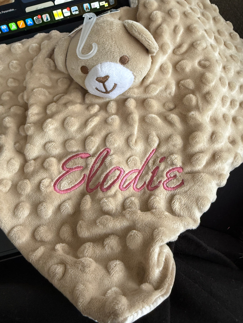 Personalised baby comforter stuffed animal lovie stuffy