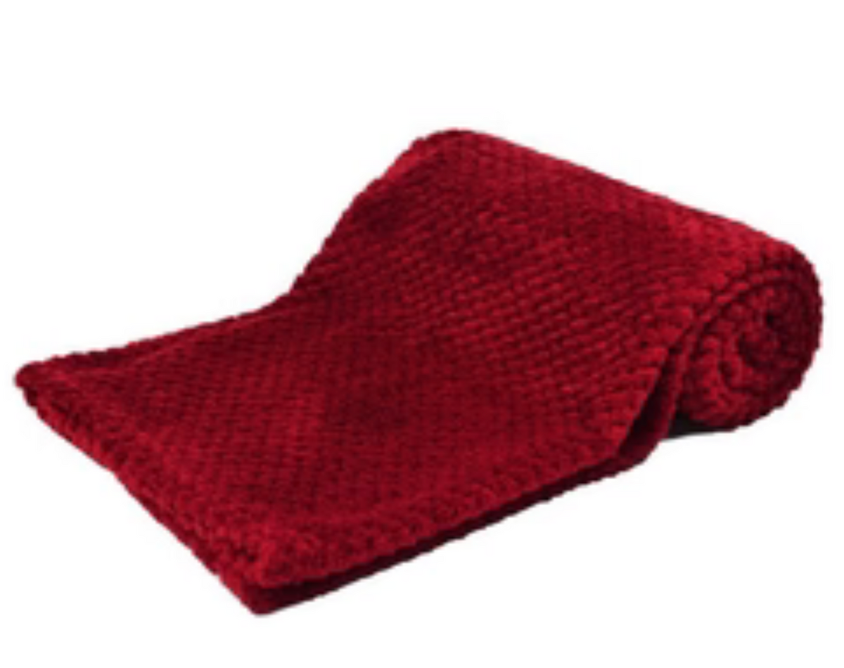 Personalised Christmas Burgundy baby blanket