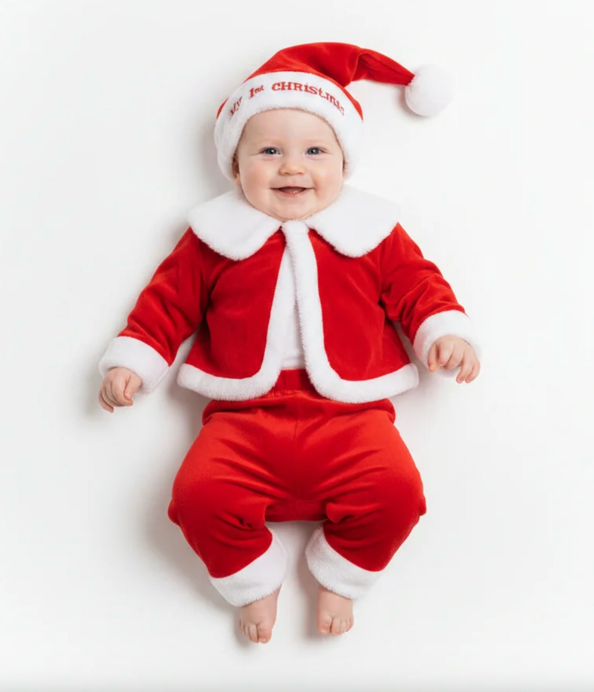 Baby Boys Santa Claus 3 Pieces Dress Up Set - My First Christmas (0-12m)