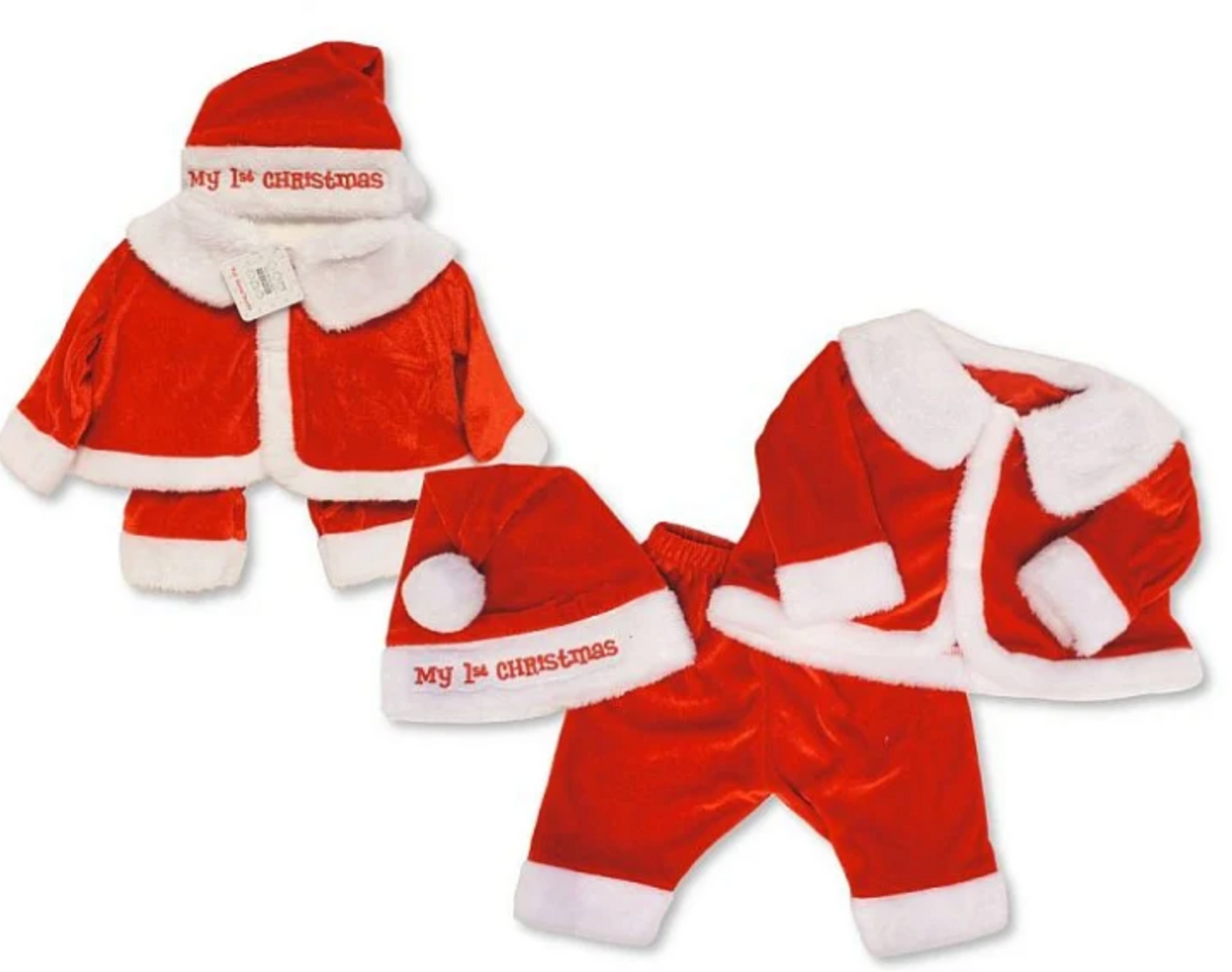 Baby Boys Santa Claus 3 Pieces Dress Up Set - My First Christmas (0-12m)