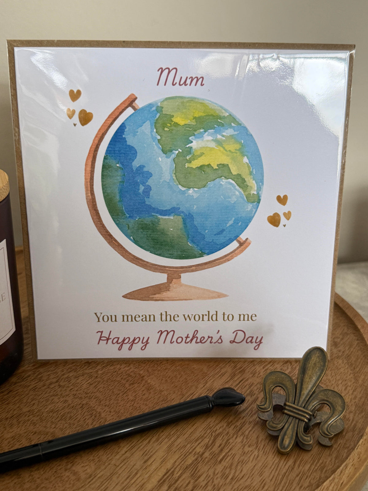 Luxury mothers day you mean the world to me globe card