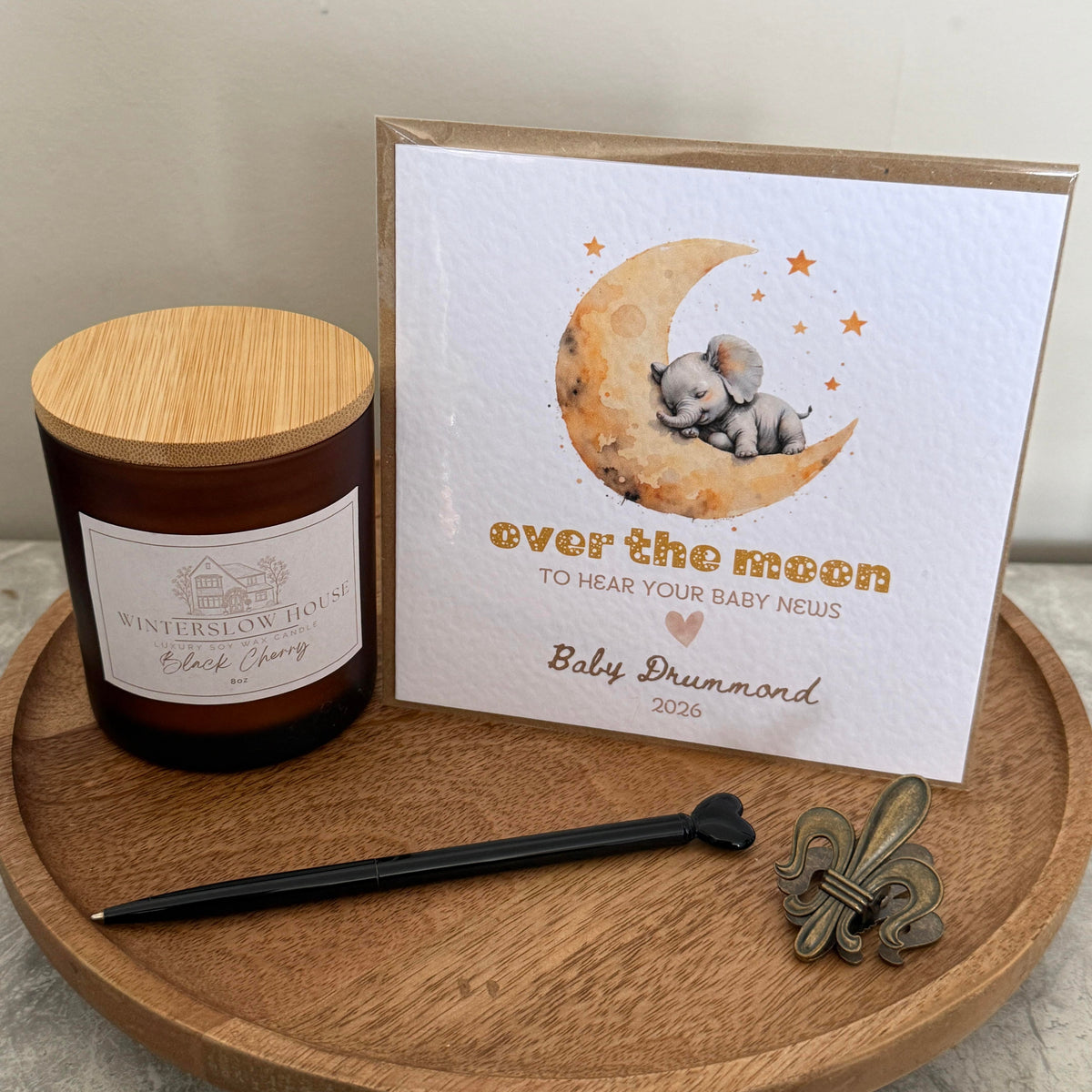 Personalised luxury congrats on the baby news card