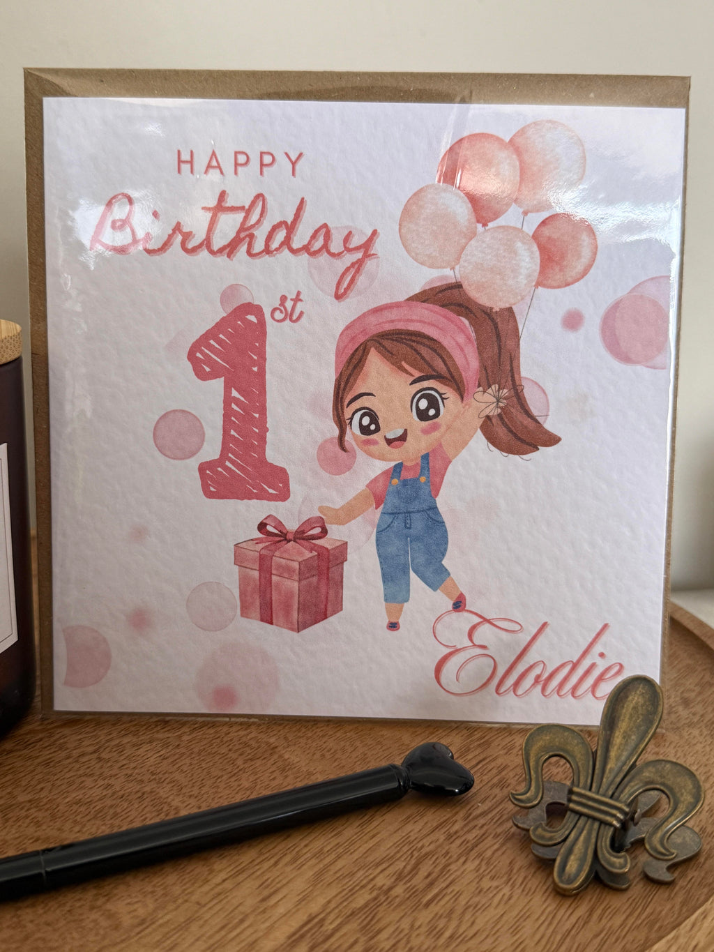 Personalised luxury First Birthday card