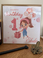 Personalised luxury First Birthday card